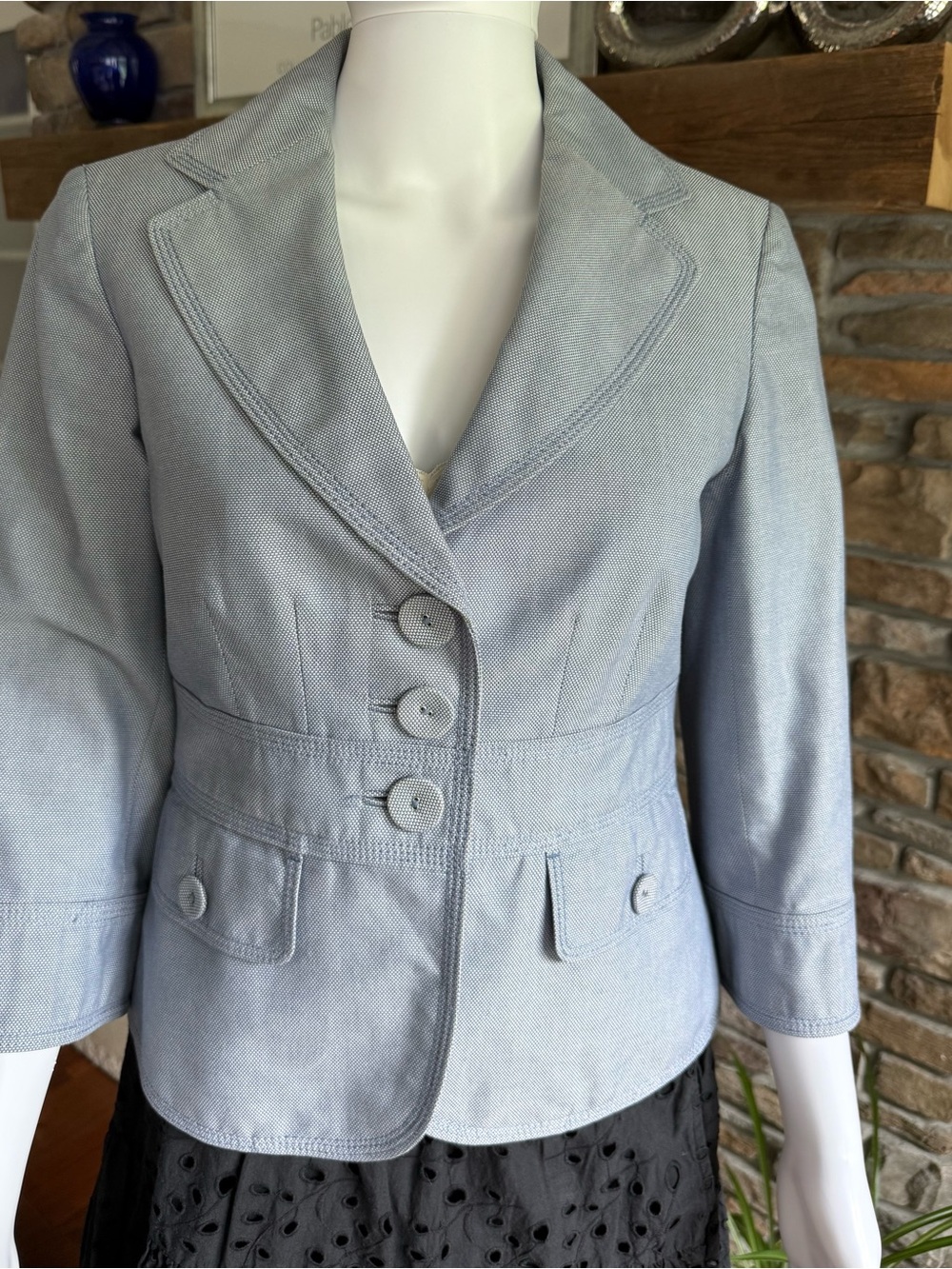 Ann Taylor Light Blue Cotton Blazer